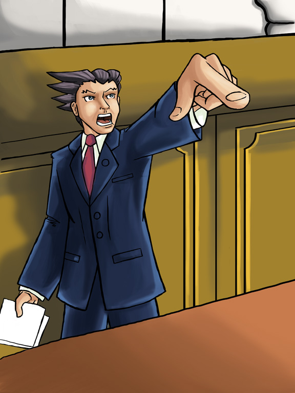 Phoenix Wright, one of many attorneys of the Ace Attorney franchise. 